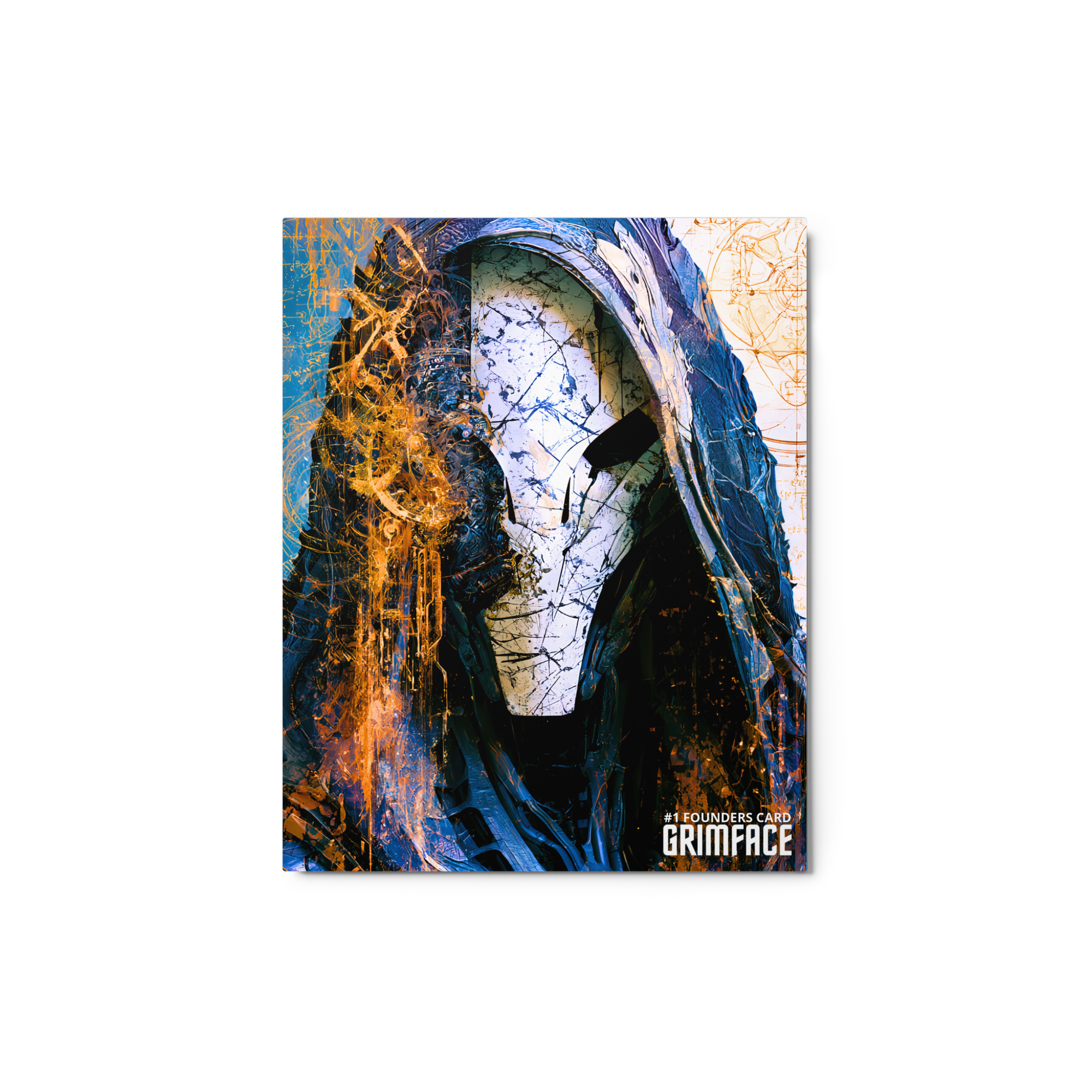 Limited Edition GrimFace Founders Card Print on Metal